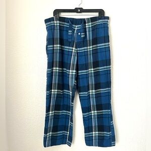 Old Navy Pajama Pants Men’s M Blue 100% Cotton Plaid Straight Leg Casual Pant